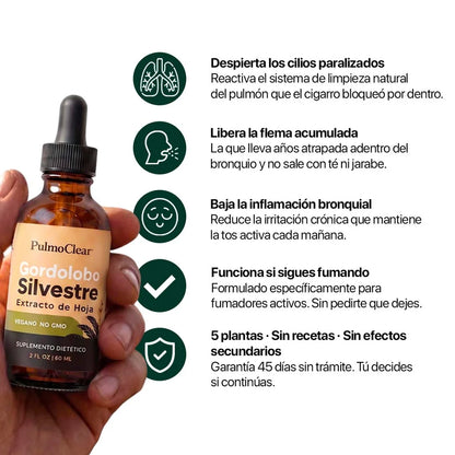 PulmoClear | Activador Mucociliar en gotas para fumadores y exfumadores